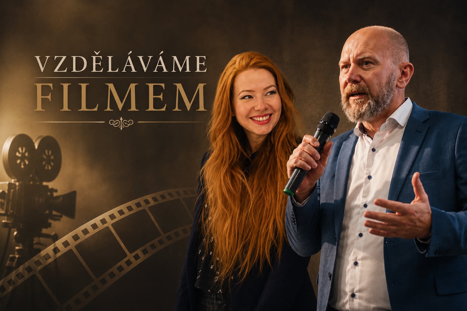 Ilustrativní obrázek dcery a otce, zakladatelů neziskové organizace. 